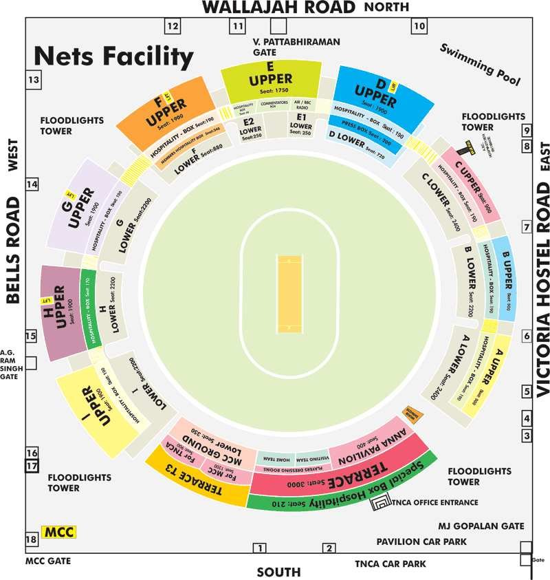 Chepauk Stadium Seating Charts