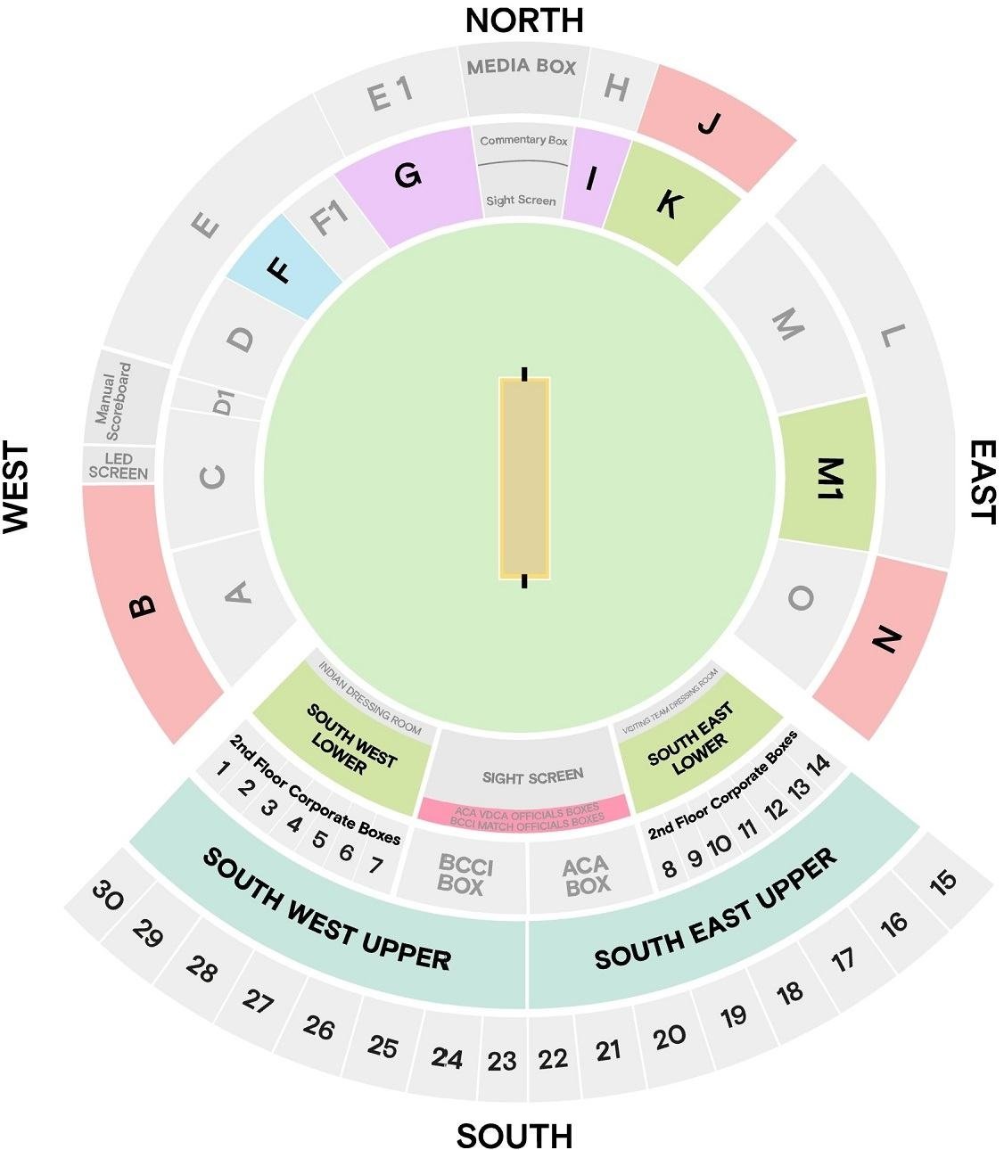 ACA VDCA Cricket Stadium Seat Plan Vizag